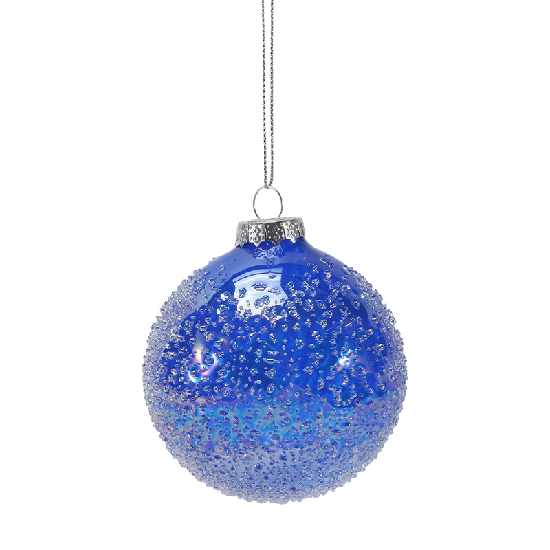 8cm Kristal Manik Dihiasi Krismas Bola Kaca Hiasan