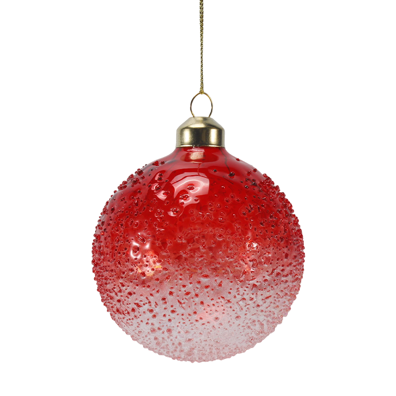 8cm Kristal Manik Dihiasi Krismas Bola Kaca Hiasan