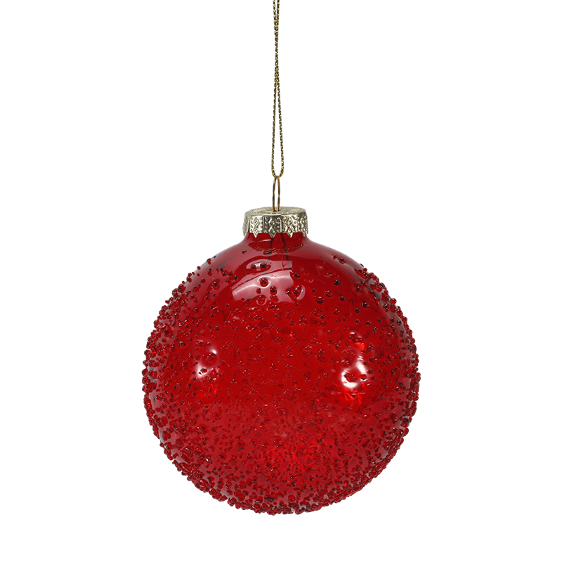 8cm Kristal Manik Dihiasi Krismas Bola Kaca Hiasan