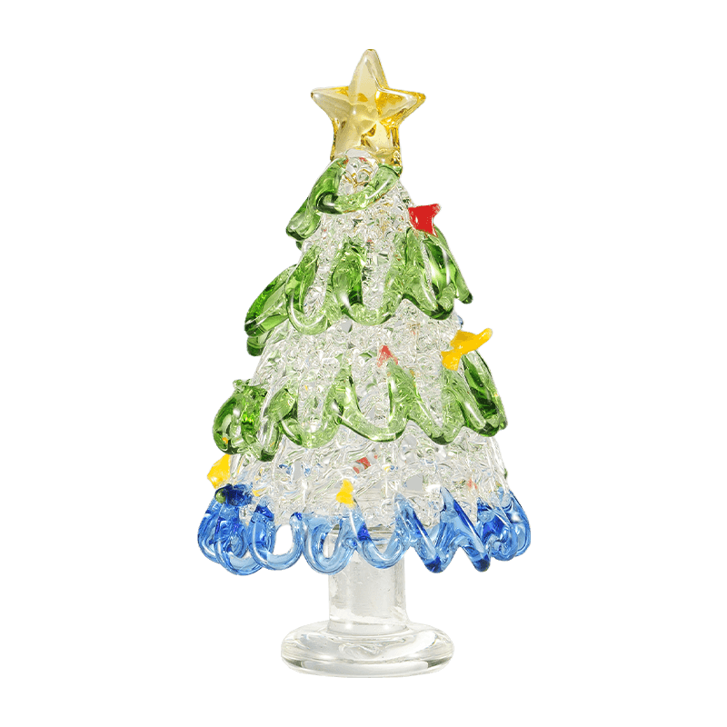 Hiasan Desktop Pokok Krismas Kaca Ditiup Tangan