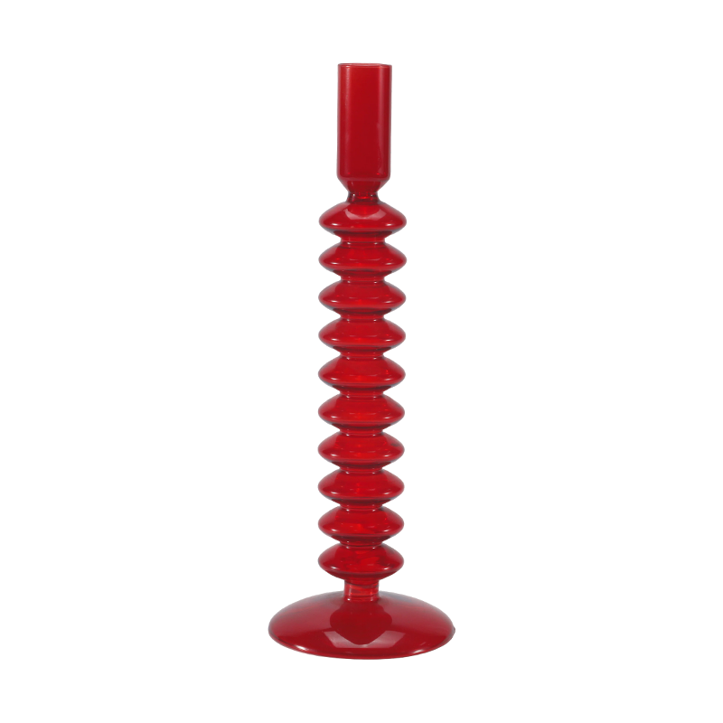 8*20Pemegang Lilin Kaca Buih Bersusun Merah
