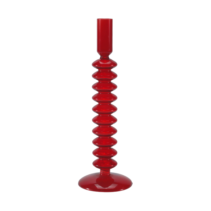 8*20Pemegang Lilin Kaca Buih Bersusun Merah