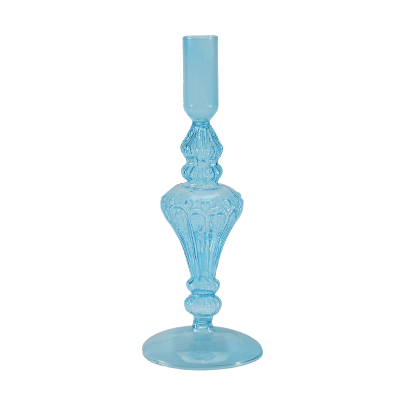Koleksi Pemegang Lilin Kaca Berwarna-warni 18cm