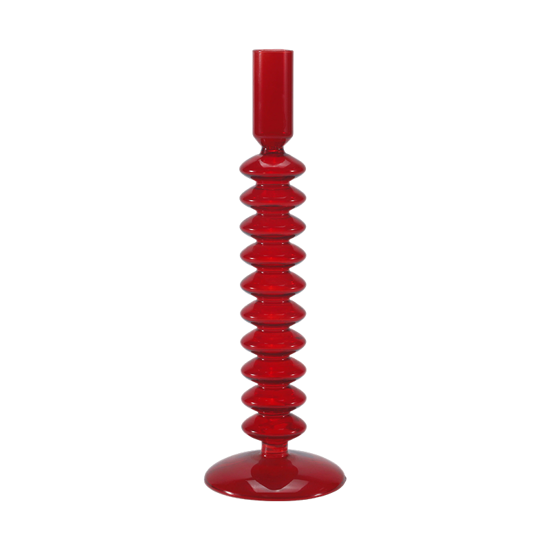 8*20Pemegang Lilin Kaca Buih Bersusun Merah