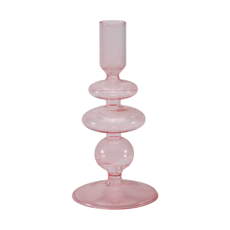Koleksi Pemegang Lilin Kaca Berwarna-warni 18cm