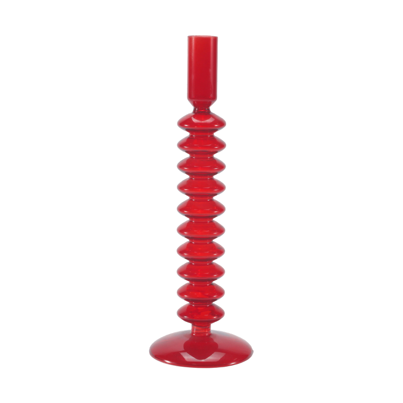 8*20Pemegang Lilin Kaca Buih Bersusun Merah