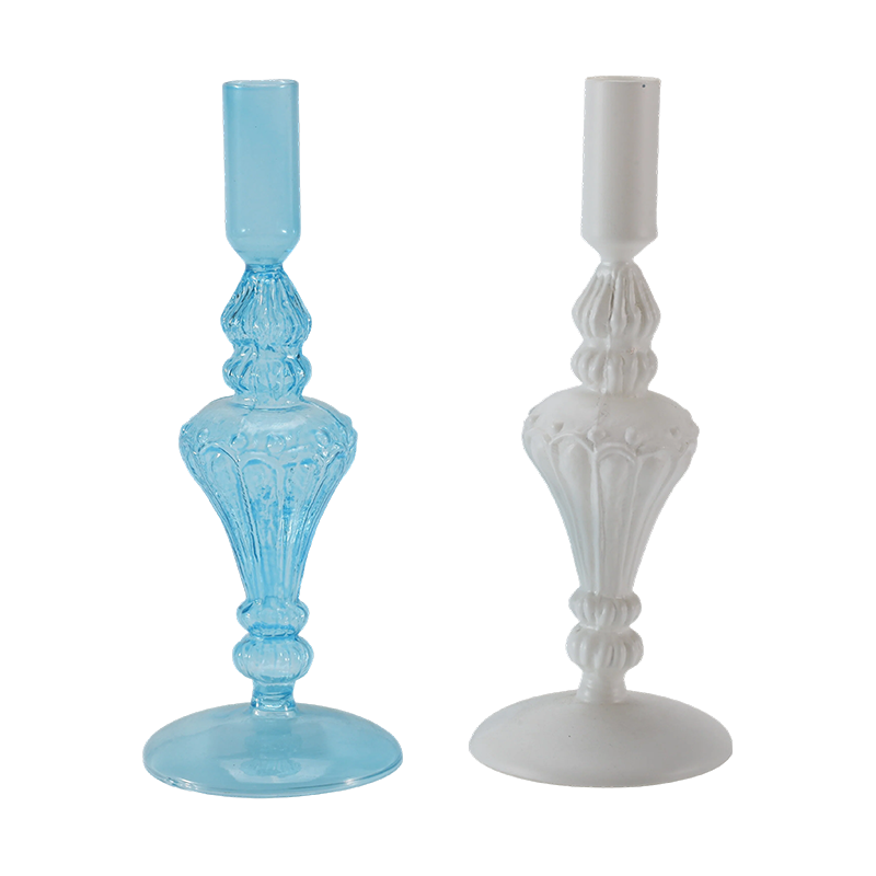 Koleksi Pemegang Lilin Kaca Berwarna-warni 18cm