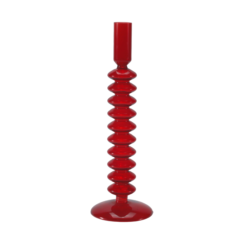 8*20Pemegang Lilin Kaca Buih Bersusun Merah