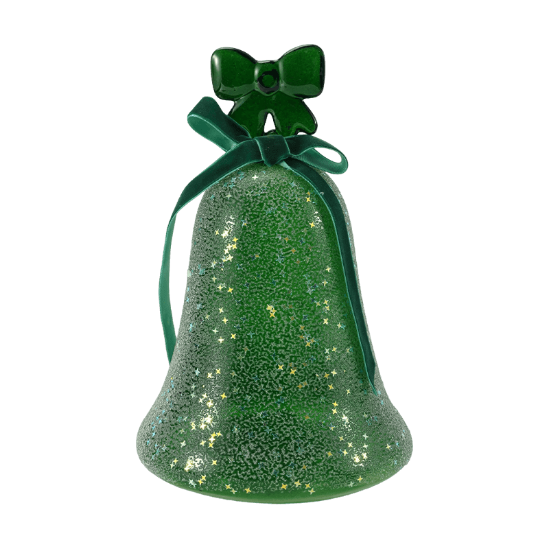 Patung Malaikat Kaca Mercury / Hiasan Loceng Kaca Frosted/Glitter (dengan LED)