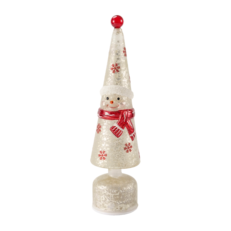 Hiasan Menara LED Kristal Berwarna-warni / Lampu Meja Pokok Krismas Manusia Salji