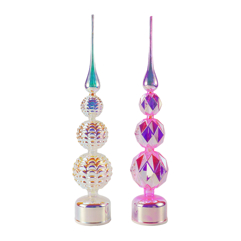 Hiasan Menara LED Kristal Berwarna-warni / Lampu Meja Pokok Krismas Manusia Salji