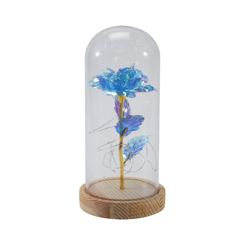 Galaxy Rose Glass Cloche Light (Dengan/Tanpa Teddy Bear, Pelbagai Warna)