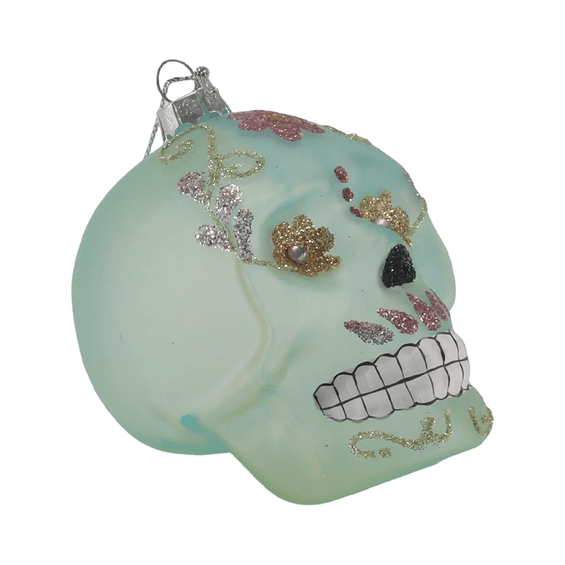 Hiasan Tengkorak Iridescent / Set Hiasan Kaca Tengkorak Gula