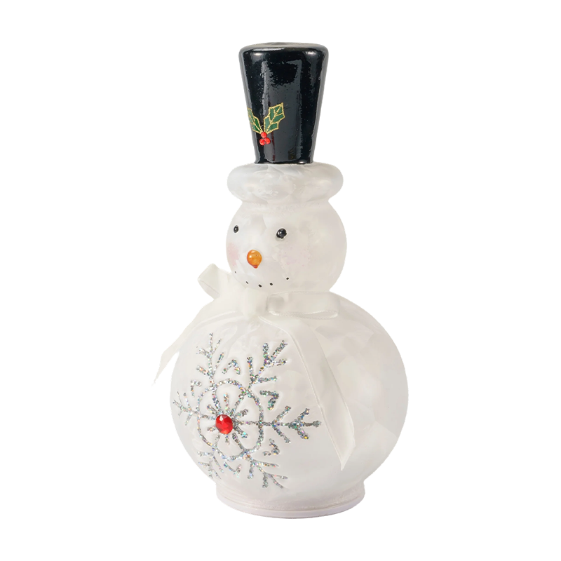 Figurine Snowman Kaca Perayaan (Kemasan Putih Jelas / Matte)