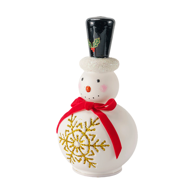 Figurine Snowman Kaca Perayaan (Kemasan Putih Jelas / Matte)