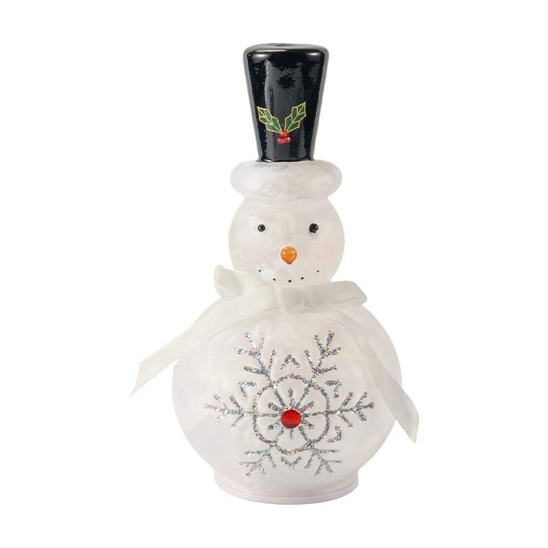 Figurine Snowman Kaca Perayaan (Kemasan Putih Jelas / Matte)