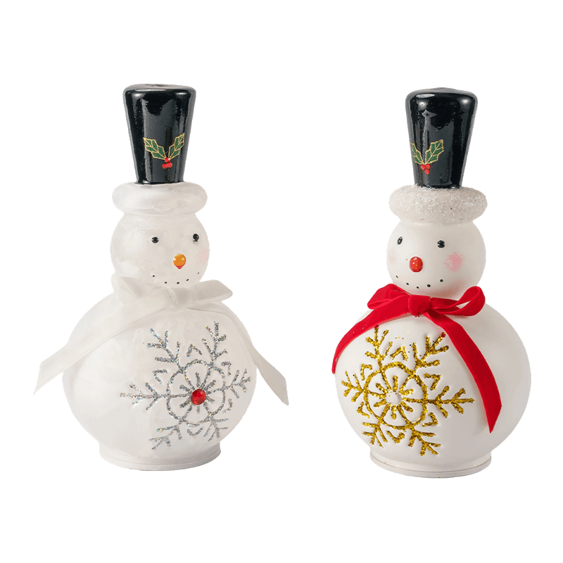 Figurine Snowman Kaca Perayaan (Kemasan Putih Jelas / Matte)