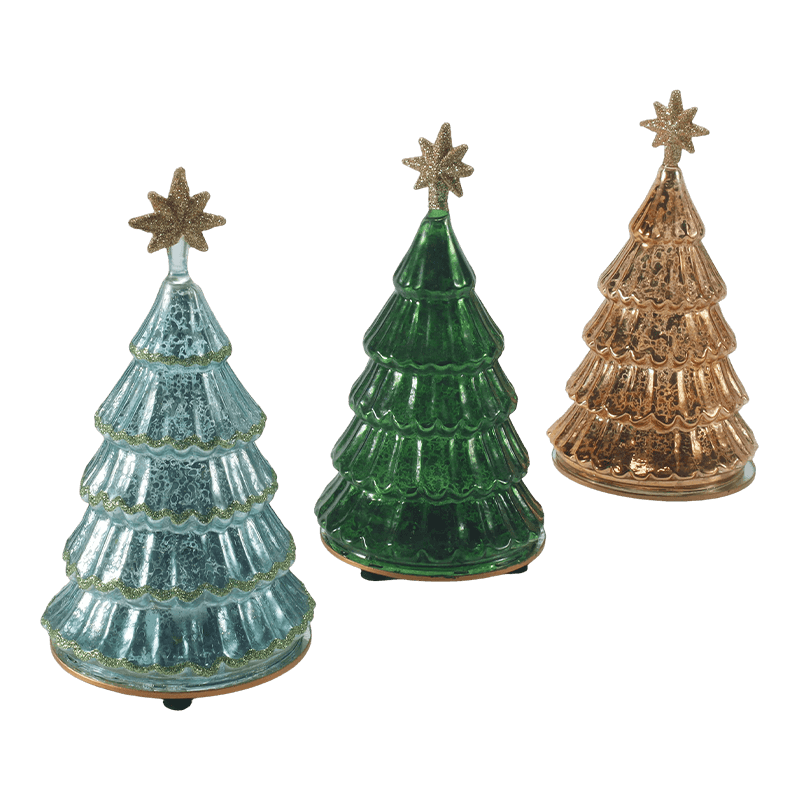 10*20 sm Lampu Pokok Krismas Berlapis Kaca Merkuri Vintaj