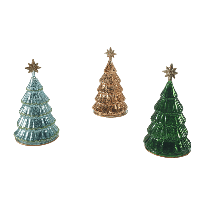 10*20 sm Lampu Pokok Krismas Berlapis Kaca Merkuri Vintaj