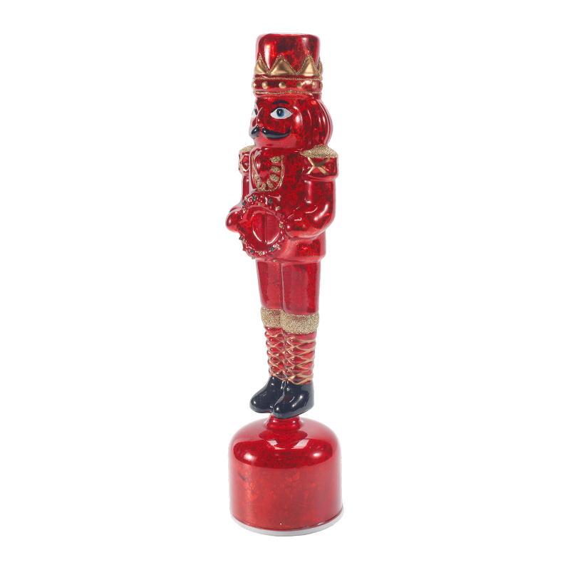 Pemegang Lilin Nutcracker Kaca Merkuri Ditiup Tangan