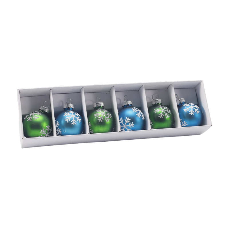 Set Hiasan Bola Krismas Kaca Premium
