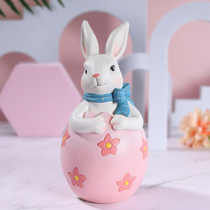 Set Hiasan Patung Kelinci Paskah Resin 8*16cm