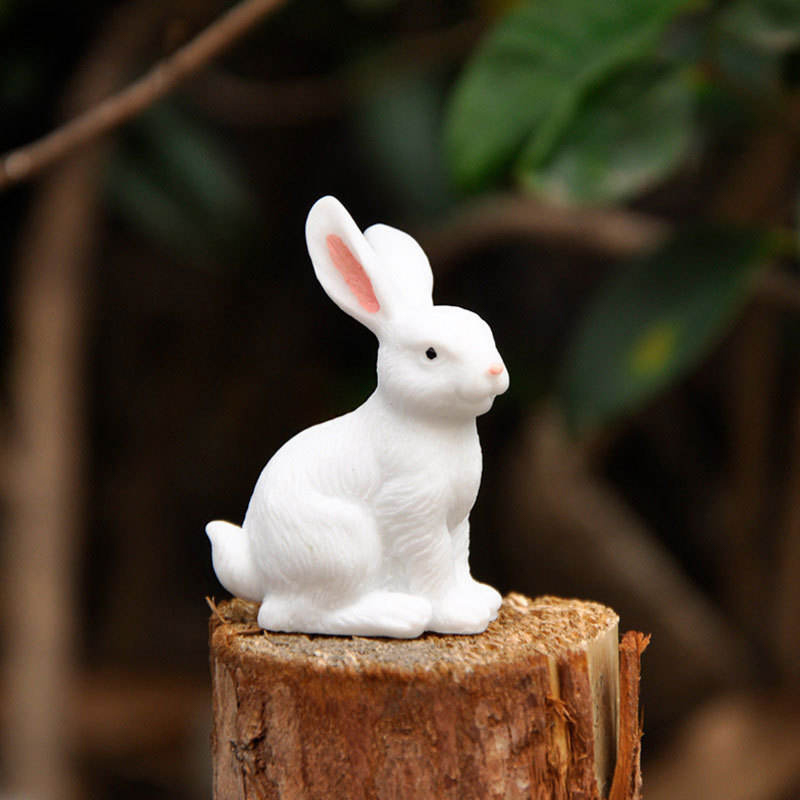 Set Hiasan Patung Kelinci Paskah Resin 8cm