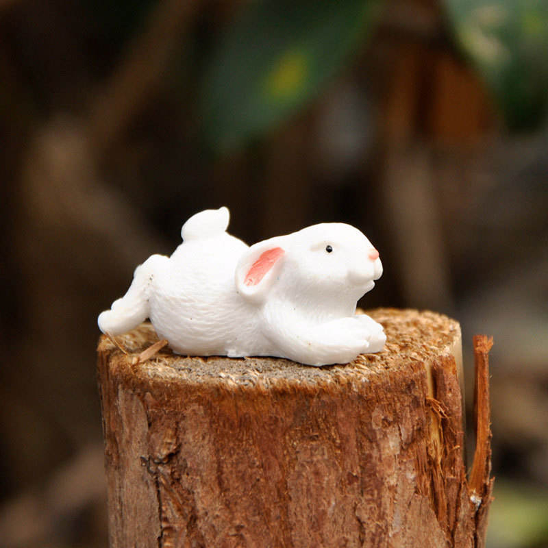 Set Hiasan Patung Kelinci Paskah Resin 8cm