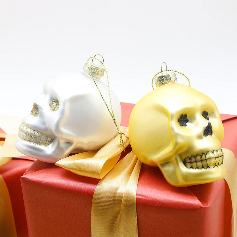 Set Hiasan Tengkorak Kaca Halloween 8*9cm