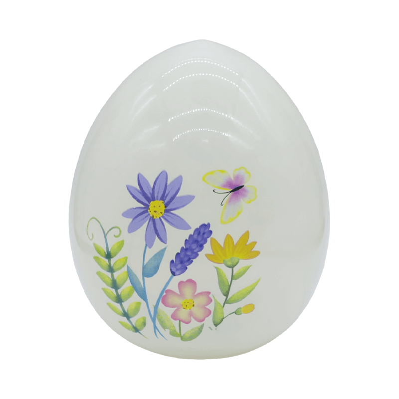 9*16sm Hiasan Telur Kaca Lukisan Tangan Paskah LED
