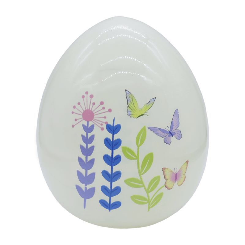 9*16sm Hiasan Telur Kaca Lukisan Tangan Paskah LED