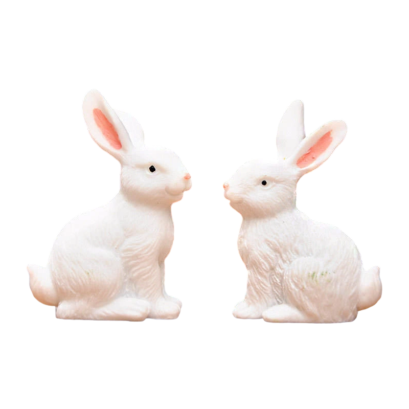 Set Hiasan Patung Kelinci Paskah Resin 8cm