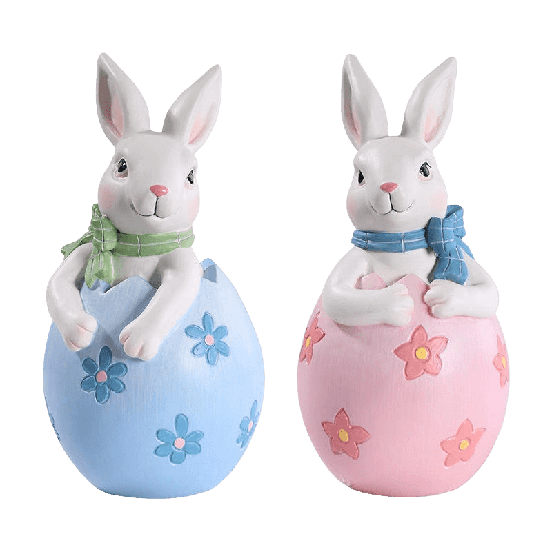 Set Hiasan Patung Kelinci Paskah Resin 8*16cm