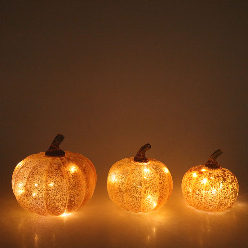 10*11.5sm & 12*15sm Halloween LED Kaca Labu Hiasan Atas Meja